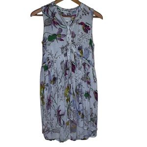 Anthropologie Floral Button Down Size XS Tunic Mini Dress